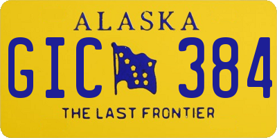 AK license plate GIC384