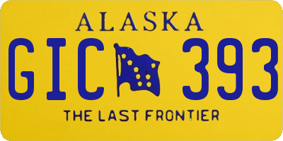AK license plate GIC393