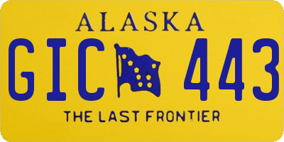 AK license plate GIC443