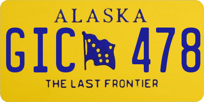 AK license plate GIC478
