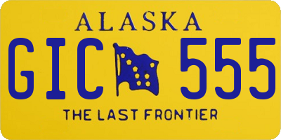AK license plate GIC555