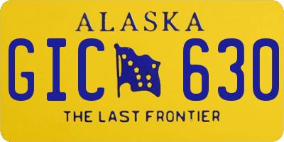 AK license plate GIC630