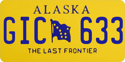 AK license plate GIC633
