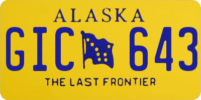 AK license plate GIC643