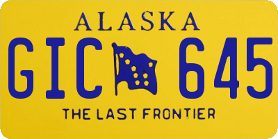 AK license plate GIC645