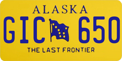AK license plate GIC650