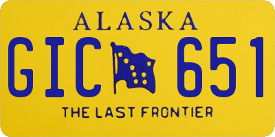 AK license plate GIC651