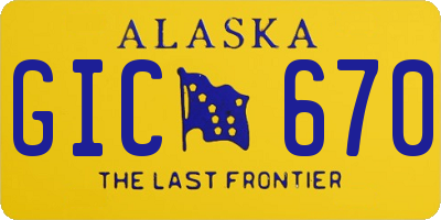 AK license plate GIC670