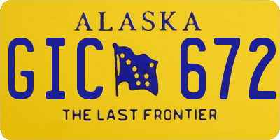 AK license plate GIC672