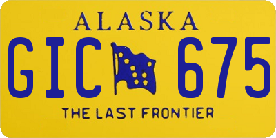 AK license plate GIC675