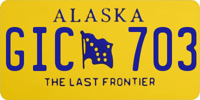 AK license plate GIC703