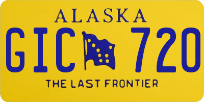 AK license plate GIC720