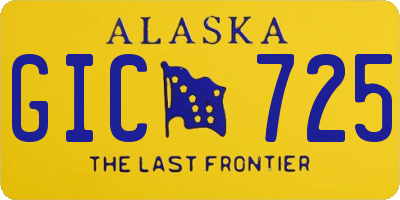 AK license plate GIC725