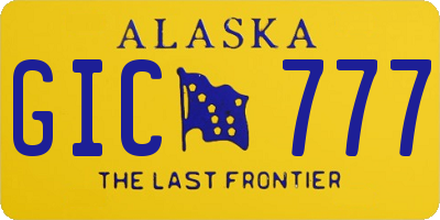 AK license plate GIC777