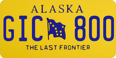 AK license plate GIC800