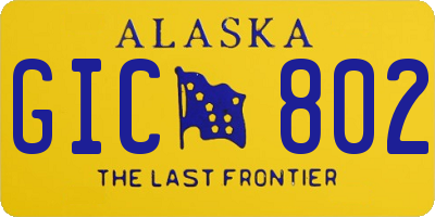 AK license plate GIC802