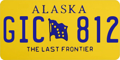 AK license plate GIC812
