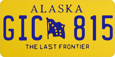 AK license plate GIC815