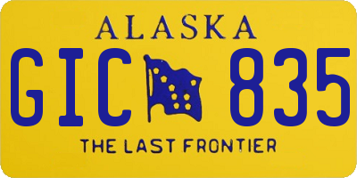AK license plate GIC835