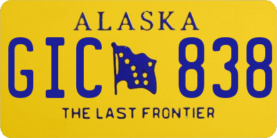 AK license plate GIC838