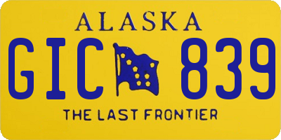 AK license plate GIC839