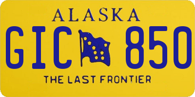 AK license plate GIC850
