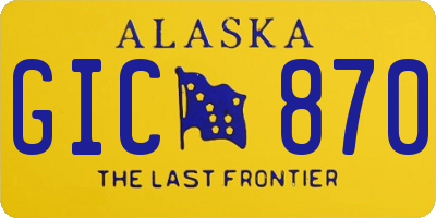 AK license plate GIC870