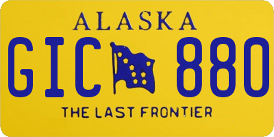 AK license plate GIC880