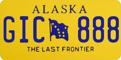 AK license plate GIC888