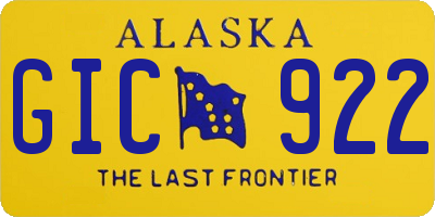 AK license plate GIC922
