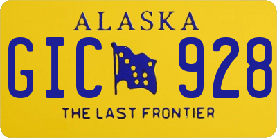 AK license plate GIC928