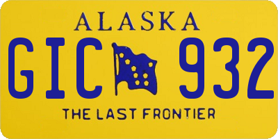 AK license plate GIC932
