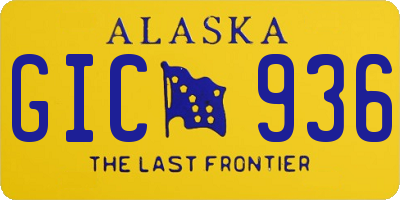 AK license plate GIC936