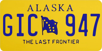 AK license plate GIC947