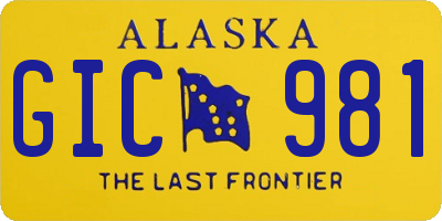 AK license plate GIC981