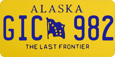 AK license plate GIC982