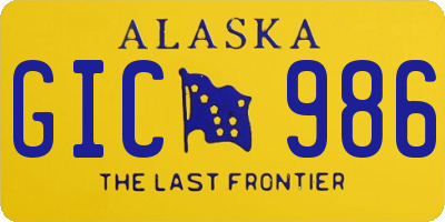 AK license plate GIC986