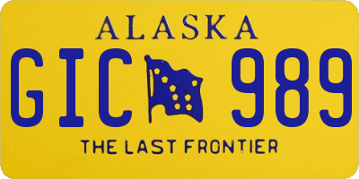 AK license plate GIC989