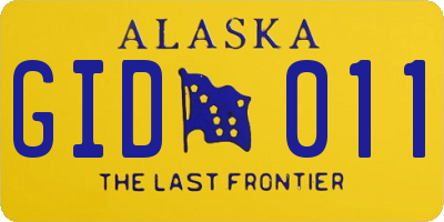 AK license plate GID011