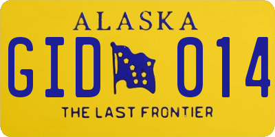 AK license plate GID014
