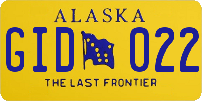 AK license plate GID022