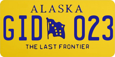 AK license plate GID023