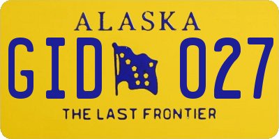 AK license plate GID027