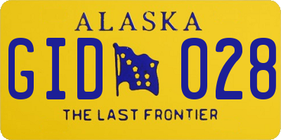 AK license plate GID028