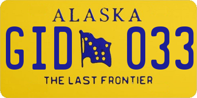 AK license plate GID033