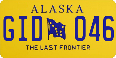 AK license plate GID046