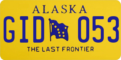 AK license plate GID053