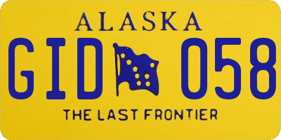 AK license plate GID058