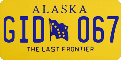AK license plate GID067