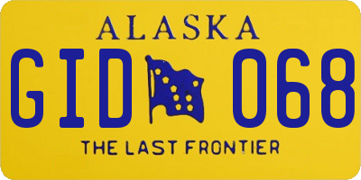 AK license plate GID068